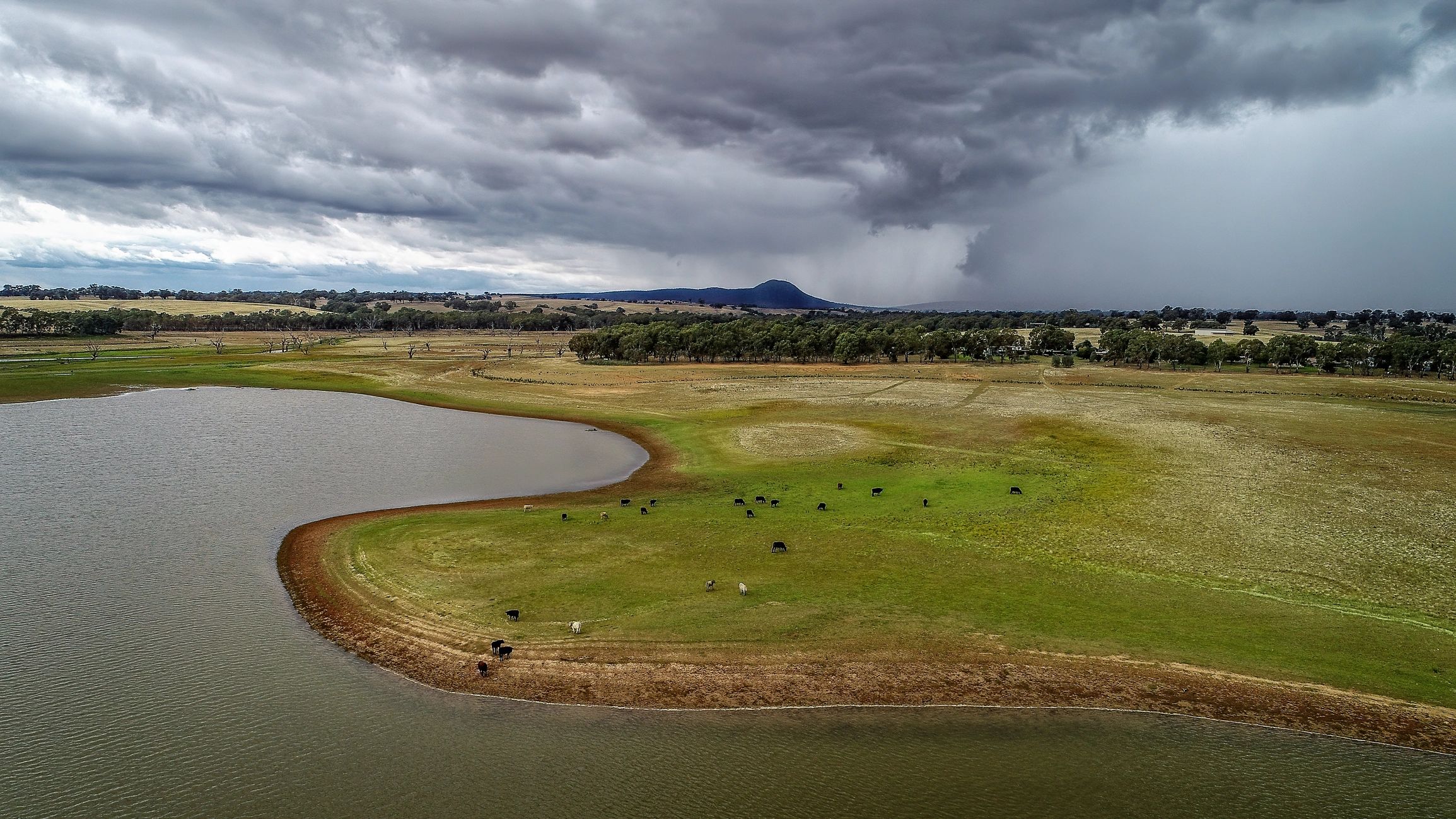 Aerial view of rural Australian property