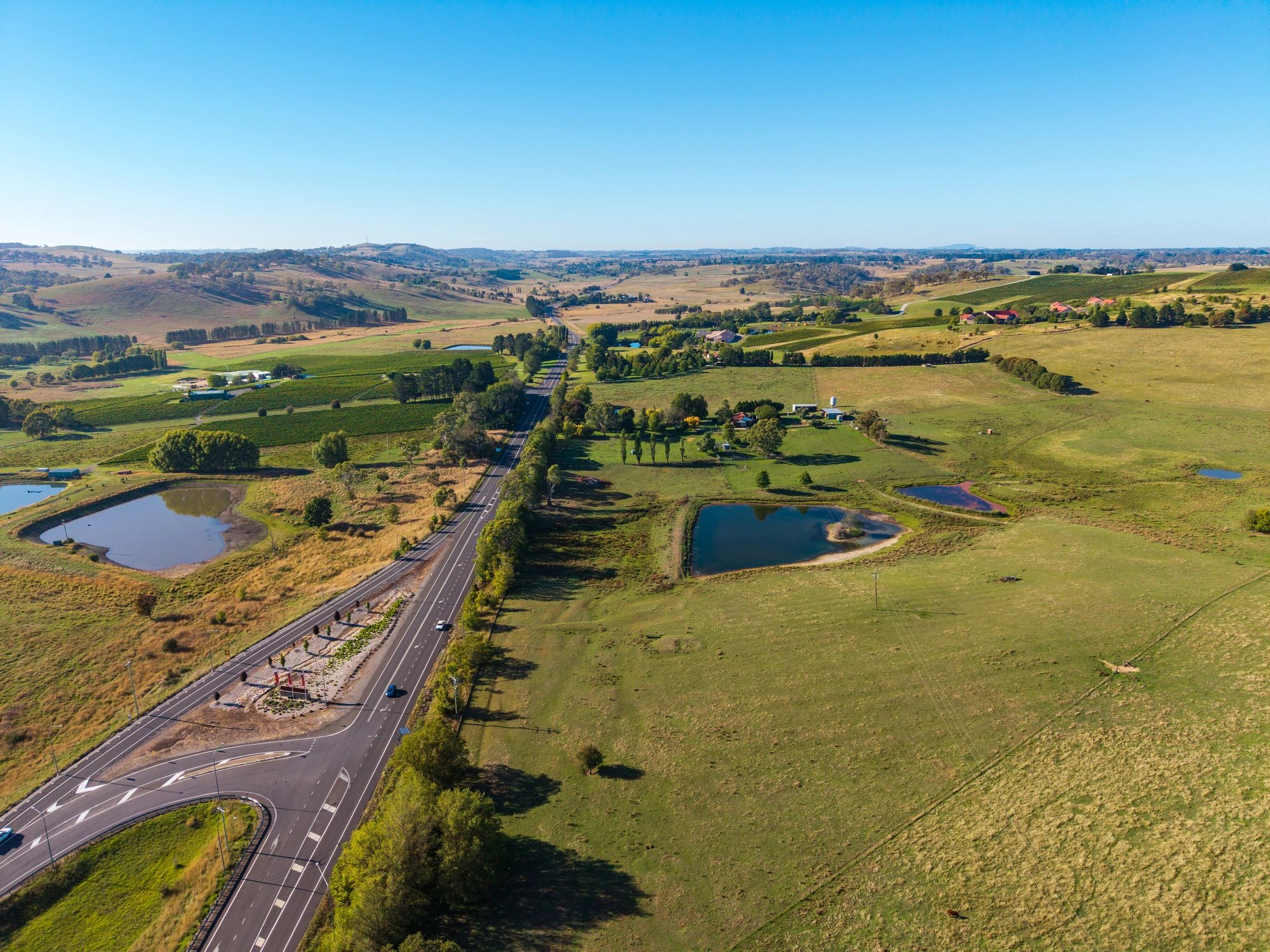 Rural landscape near transport corridor in Australia